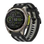 For Garmin Fenix 8 MIP 51mm Nylon Canvas Quick Release 26mm Watch Band(Black Gray)