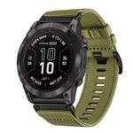 For Garmin Fenix 7X Pro Nylon Canvas Quick Release 26mm Watch Band(Army Green)