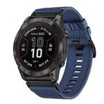 For Garmin Fenix 7X Pro Nylon Canvas Quick Release 26mm Watch Band(Blue)