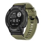 For Garmin Instinct 2X Nylon Canvas Quick Release 26mm Watch Band(Olive Green)