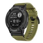 For Garmin Instinct 2X Nylon Canvas Quick Release 26mm Watch Band(Army Green)