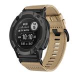 For Garmin Instinct 2X Nylon Canvas Quick Release 26mm Watch Band(Khaki)