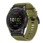 For Garmin Enduro 2 / Enduro Nylon Canvas Quick Release 26mm Watch Band(Army Green)