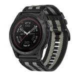 For Garmin Tactix 7 / Tactix DELTA Nylon Canvas Quick Release 26mm Watch Band(Black Gray)