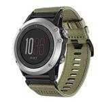 For Garmin Fenix 3 / Fenix 3 HR Nylon Canvas Quick Release 26mm Watch Band(Olive Green)