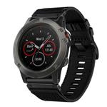 For Garmin Fenix 5X / 5X Puls Nylon Canvas Quick Release 26mm Watch Band(Black)