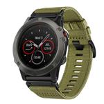 For Garmin Fenix 5X / 5X Puls Nylon Canvas Quick Release 26mm Watch Band(Army Green)