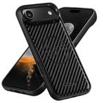 For iPhone 17 Air Suteni TXWH18 Carbon Fiber Texture Detachable Wallet MagSafe Phone Case(Black)