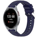 For Samsung Galaxy Watch 7 44mm Stripe Texture Silicone 20mm Watch Band(Midnight Blue)