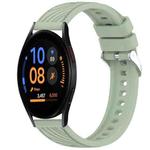 For Samsung Galaxy Watch FE 40mm Stripe Texture Silicone 20mm Watch Band(Light Green)