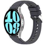 For Samsung Galaxy Watch 6 44mm Stripe Texture Silicone 20mm Watch Band(Dark Gray)