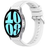 For Samsung Galaxy Watch 6 40mm Stripe Texture Silicone 20mm Watch Band(White)