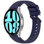 For Samsung Galaxy Watch 6 40mm Stripe Texture Silicone 20mm Watch Band(Midnight Blue)