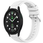 For Samsung Galaxy Watch5 Pro Golf Edition Stripe Texture Silicone 20mm Watch Band(White)