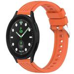 For Samsung Galaxy Watch5 Pro Golf Edition Stripe Texture Silicone 20mm Watch Band(Orange)