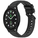 For Samsung Galaxy Watch5 Pro Golf Edition Stripe Texture Silicone 20mm Watch Band(Black)