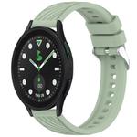 For Samsung Galaxy Watch5 Pro Golf Edition Stripe Texture Silicone 20mm Watch Band(Light Green)