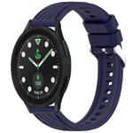 For Samsung Galaxy Watch5 Pro Golf Edition Stripe Texture Silicone 20mm Watch Band(Midnight Blue)