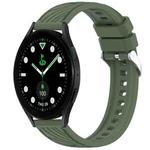 For Samsung Galaxy Watch5 Golf Edition Stripe Texture Silicone 20mm Watch Band(Dark Green)