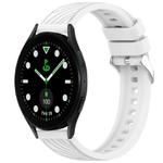 For Samsung Galaxy Watch5 Golf Edition Stripe Texture Silicone 20mm Watch Band(White)