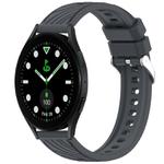 For Samsung Galaxy Watch5 Golf Edition Stripe Texture Silicone 20mm Watch Band(Dark Gray)