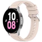 For Samsung Galaxy Watch 5  44mm Stripe Texture Silicone 20mm Watch Band(Pink)