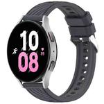 For Samsung Galaxy Watch 5  44mm Stripe Texture Silicone 20mm Watch Band(Dark Gray)