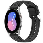 For Samsung Galaxy Watch 5  40mm Stripe Texture Silicone 20mm Watch Band(Black)