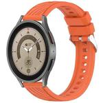 For Samsung Galaxy Watch 5 Pro  45mm Stripe Texture Silicone 20mm Watch Band(Orange)