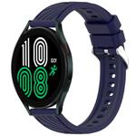 For Samsung Galaxy Watch 4 44mm Stripe Texture Silicone 20mm Watch Band(Midnight Blue)