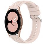 For Samsung Galaxy Watch 4 40mm Stripe Texture Silicone 20mm Watch Band(Pink)