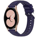 For Samsung Galaxy Watch 4 40mm Stripe Texture Silicone 20mm Watch Band(Midnight Blue)