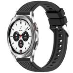 For Samsung  Galaxy Watch 4 Classic 42mm Stripe Texture Silicone 20mm Watch Band(Black)