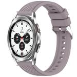 For Samsung  Galaxy Watch 4 Classic 42mm Stripe Texture Silicone 20mm Watch Band(Roland Purple)