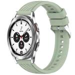 For Samsung  Galaxy Watch 4 Classic 42mm Stripe Texture Silicone 20mm Watch Band(Light Green)