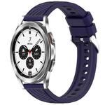 For Samsung  Galaxy Watch 4 Classic 42mm Stripe Texture Silicone 20mm Watch Band(Midnight Blue)