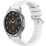 For Samsung  Galaxy Watch 4 Classic 46mm Stripe Texture Silicone 20mm Watch Band(White)