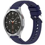 For Samsung  Galaxy Watch 4 Classic 46mm Stripe Texture Silicone 20mm Watch Band(Midnight Blue)