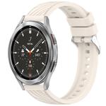 For Samsung  Galaxy Watch 4 Classic 46mm Stripe Texture Silicone 20mm Watch Band(Starlight)