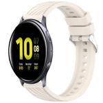 For Samsung Galaxy Watch Active2 40mm Stripe Texture Silicone 20mm Watch Band(Starlight)