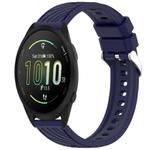 For Garmin Forerunner 165 Stripe Texture Silicone 20mm Watch Band(Midnight Blue)