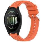 For Garmin Forerunner 165 Music Stripe Texture Silicone 20mm Watch Band(Orange)