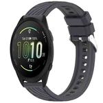 For Garmin Forerunner 165 Music Stripe Texture Silicone 20mm Watch Band(Dark Gray)