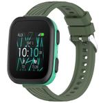 For Garmin Bounce Stripe Texture Silicone 20mm Watch Band(Dark Green)