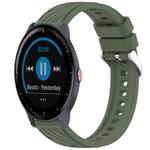 For Garmin Vivoactive 3 Music Stripe Texture Silicone 20mm Watch Band(Dark Green)