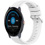 For Garmin Vivoactive 3 Music Stripe Texture Silicone 20mm Watch Band(White)