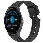 For Garmin Vivoactive 3 Music Stripe Texture Silicone 20mm Watch Band(Black)