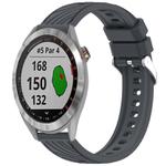 For Garmin Approach S40 Stripe Texture Silicone 20mm Watch Band(Dark Gray)