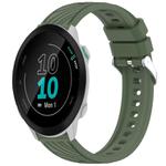 For Garmin Forerunner 55 Stripe Texture Silicone 20mm Watch Band(Dark Green)