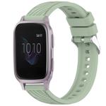 For Garmin Venu SQ Stripe Texture Silicone 20mm Watch Band(Light Green)